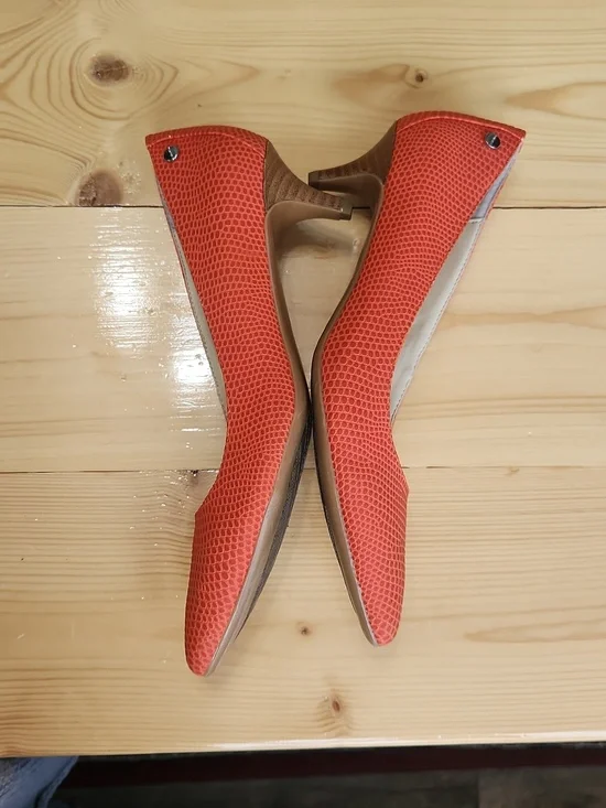 Calvin Klein Nicki Orange Kitten Heels 7 - Picture 15 of 16